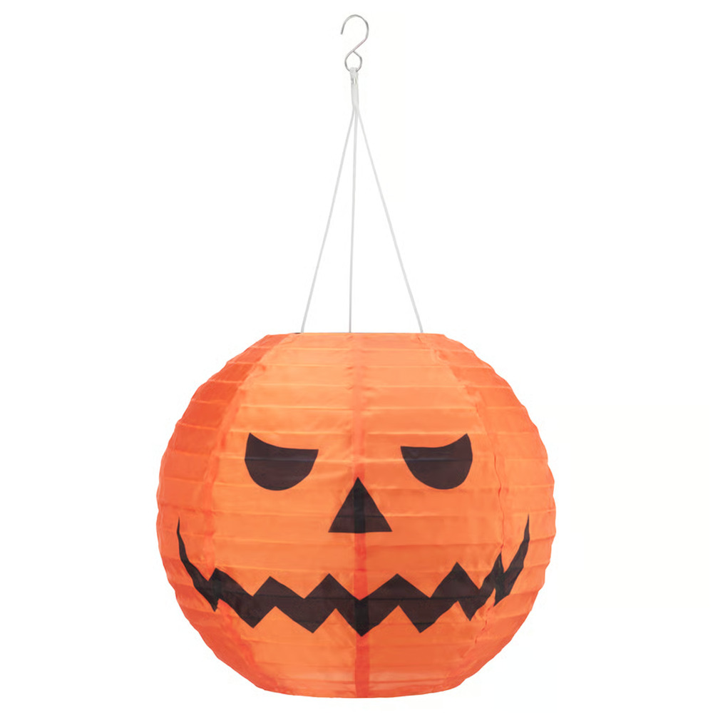 IKEA KUSTFYR LED Pendant Lamp, Pumpkin/Battery Operated, 11¾" (906.105.77) NEW